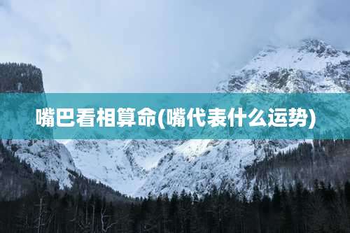 嘴巴看相算命(嘴代表什么运势)