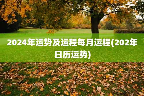 2024年运势及运程每月运程(202年日历运势)