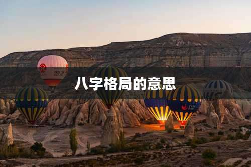 八字格局的意思