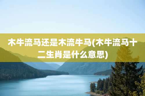 木牛流马还是木流牛马(木牛流马十二生肖是什么意思)