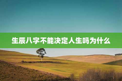 生辰八字不能决定人生吗为什么