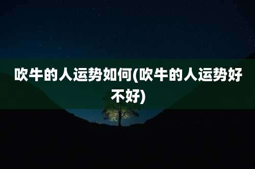 吹牛的人运势如何(吹牛的人运势好不好)