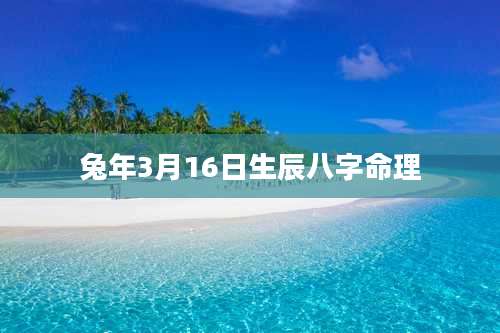 兔年3月16日生辰八字命理