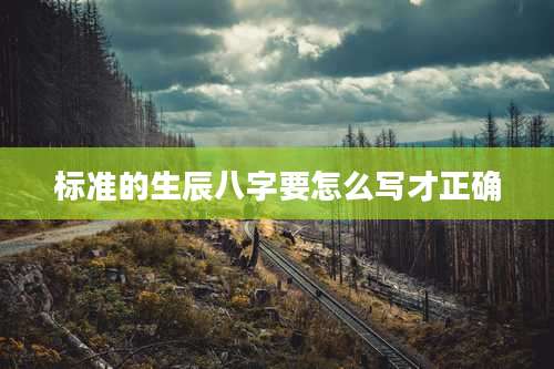 标准的生辰八字要怎么写才正确