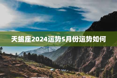 天蝎座2024运势5月份运势如何