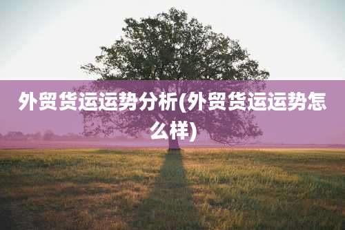 外贸货运运势分析(外贸货运运势怎么样)