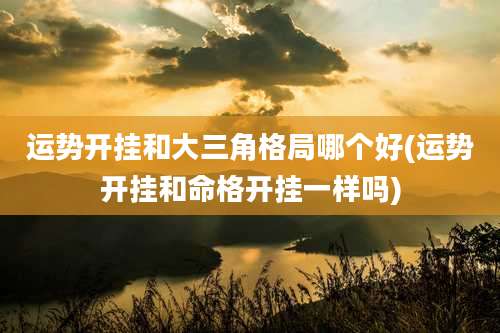 运势开挂和大三角格局哪个好(运势开挂和命格开挂一样吗)