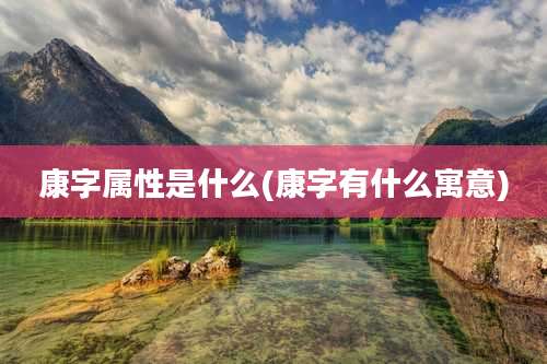 康字属性是什么(康字有什么寓意)