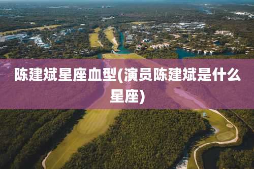 陈建斌星座血型(演员陈建斌是什么星座)