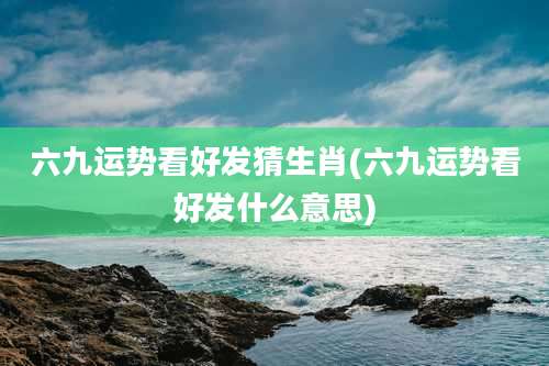 六九运势看好发猜生肖(六九运势看好发什么意思)