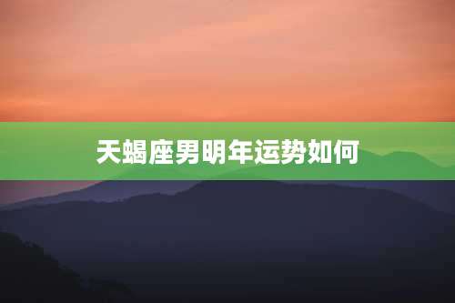 天蝎座男明年运势如何