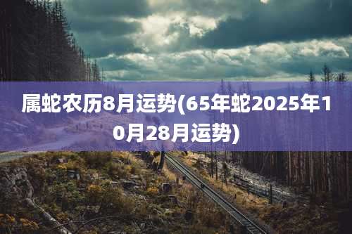 属蛇农历8月运势(65年蛇2025年10月28月运势)