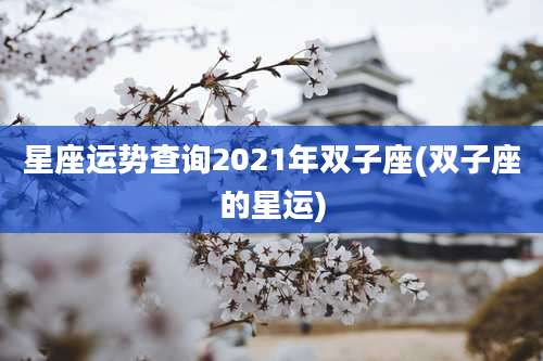 星座运势查询2021年双子座(双子座的星运)