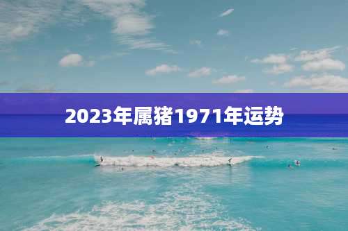 2023年属猪1971年运势