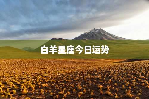 白羊星座今日运势