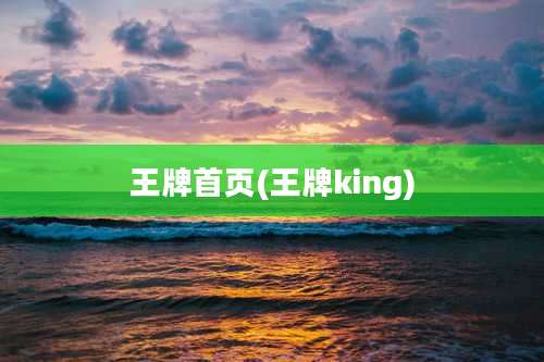 王牌首页(王牌king)