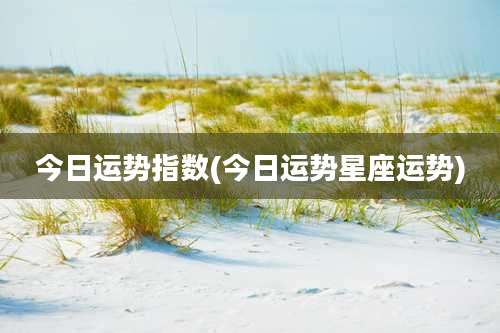 今日运势指数(今日运势星座运势)