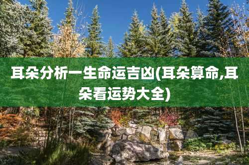 耳朵分析一生命运吉凶(耳朵算命,耳朵看运势大全)