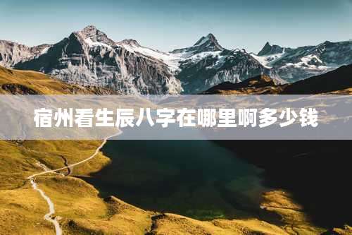 宿州看生辰八字在哪里啊多少钱