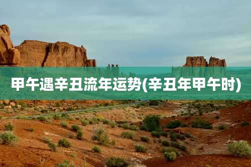 甲午遇辛丑流年运势(辛丑年甲午时)