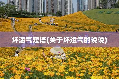 坏运气短语(关于坏运气的说说)