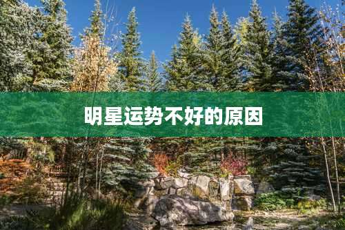 明星运势不好的原因
