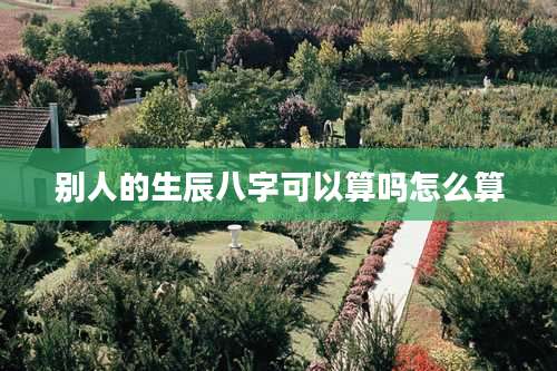 别人的生辰八字可以算吗怎么算