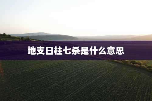 地支日柱七杀是什么意思
