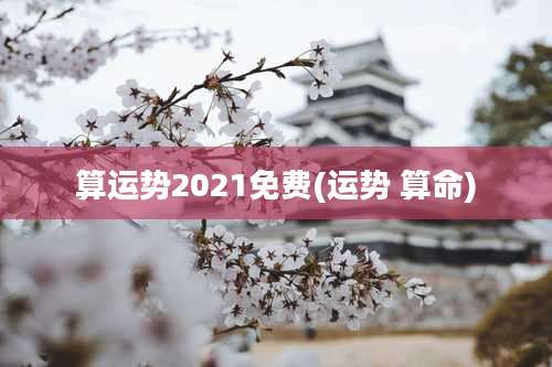 算运势2021免费(运势 算命)