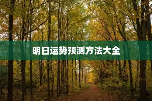 明日运势预测方法大全