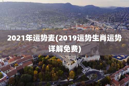 2021年运势麦(2019运势生肖运势详解免费)