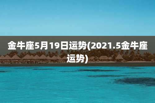 金牛座5月19日运势(2021.5金牛座运势)