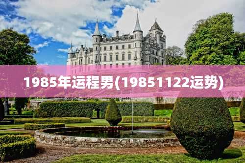 1985年运程男(19851122运势)