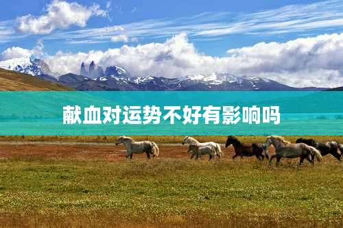 献血对运势不好有影响吗