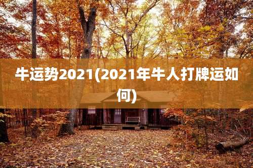 牛运势2021(2021年牛人打牌运如何)