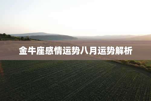 金牛座感情运势八月运势解析