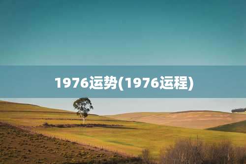 1976运势(1976运程)