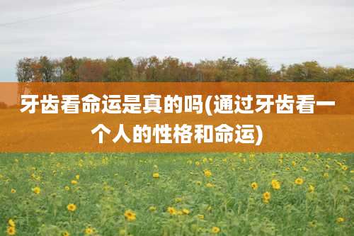 牙齿看命运是真的吗(通过牙齿看一个人的性格和命运)
