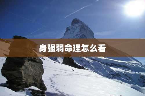 身强弱命理怎么看