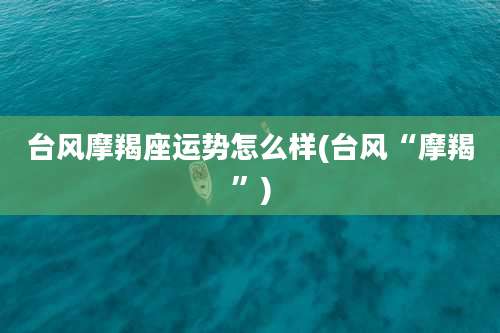 台风摩羯座运势怎么样(台风“摩羯”)