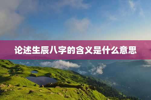 论述生辰八字的含义是什么意思