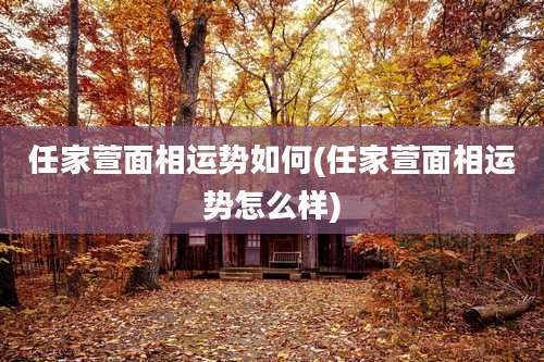 任家萱面相运势如何(任家萱面相运势怎么样)