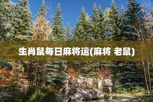 生肖鼠每日麻将运(麻将 老鼠)