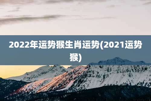 2022年运势猴生肖运势(2021运势猴)