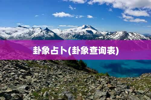 卦象占卜(卦象查询表)