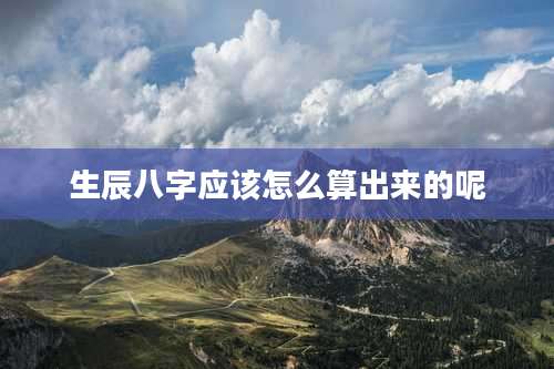 生辰八字应该怎么算出来的呢