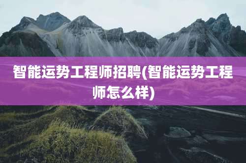 智能运势工程师招聘(智能运势工程师怎么样)