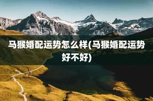 马猴婚配运势怎么样(马猴婚配运势好不好)