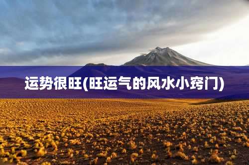 运势很旺(旺运气的风水小窍门)