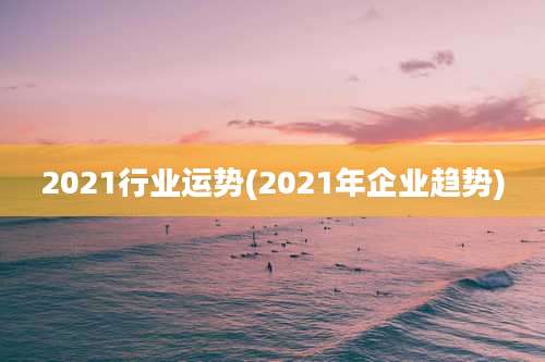 2021行业运势(2021年企业趋势)